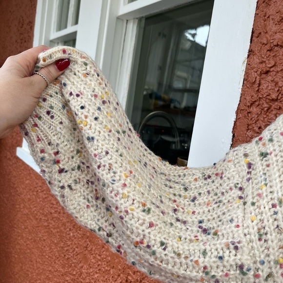 POL Chunky Knit Distressed Artsy Confetti Pullover Sweater Size L - Picture 6 of 10